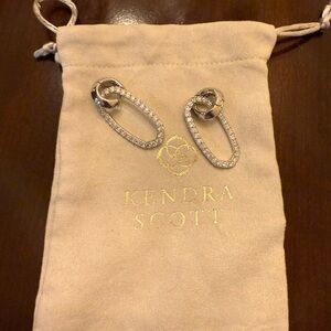 NWOT Kendra Scott DANIELLE Silver Crystal Convertible Link Earrings